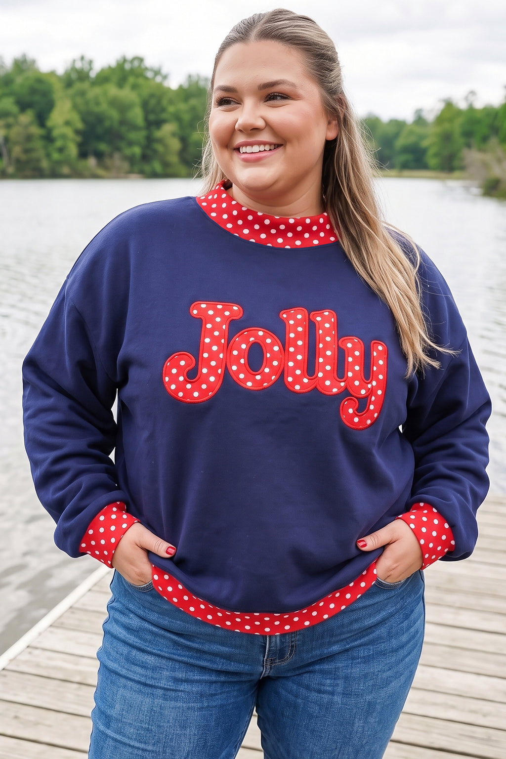 Grapefruit Orange Casual Polka Dot Patchwork Letter Graphic Plus Size Sweatshirt