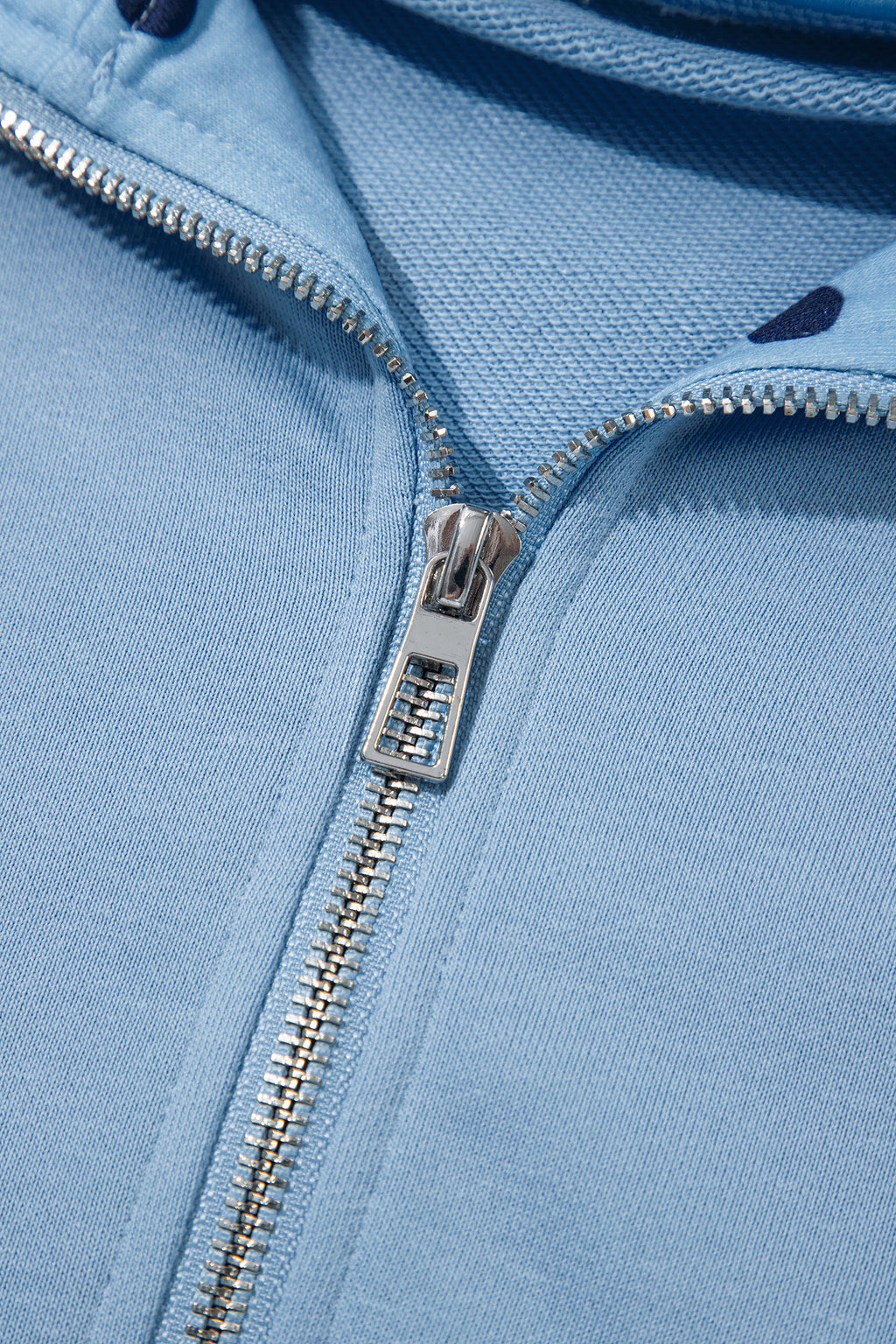 Parchment Polka Dot Hooded Zip-Up Sweatshirt